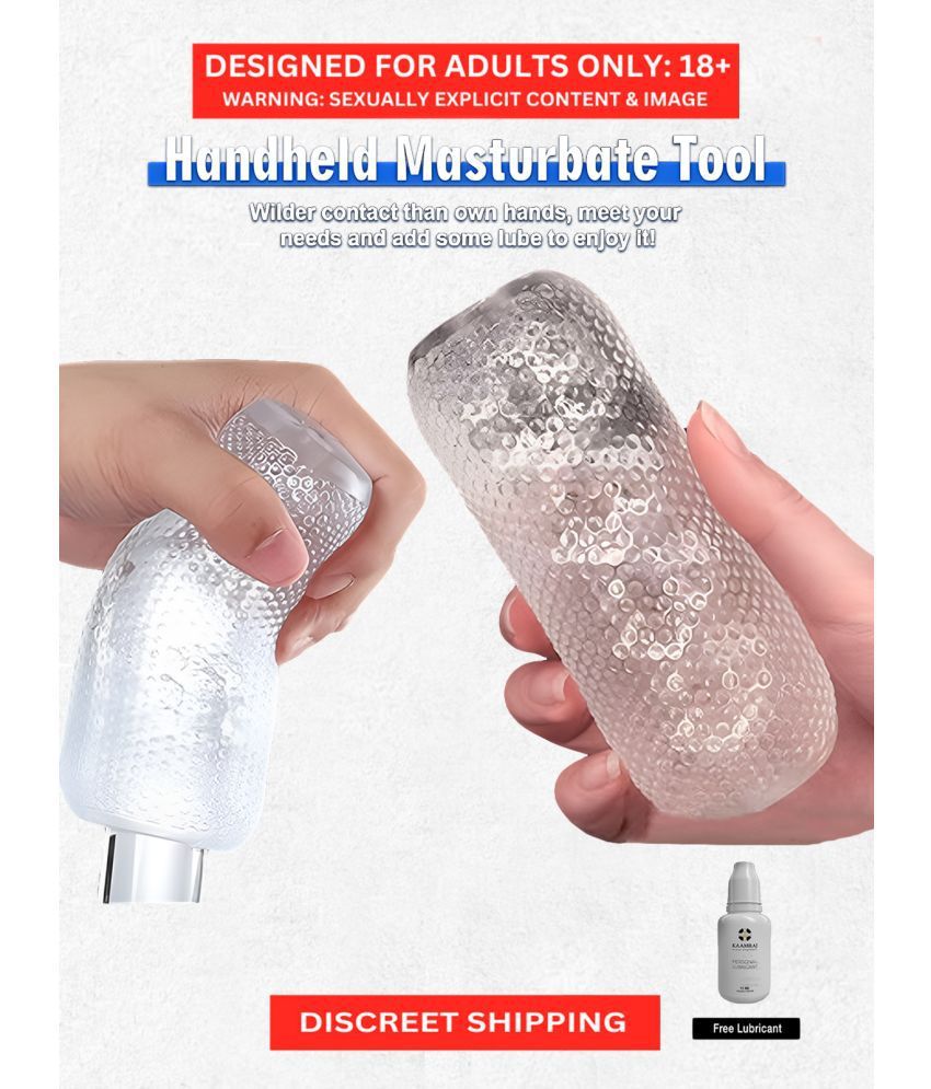     			Realiistic Feel Male Masturbator- Soft and Jelly + Silicone Material with Transparent Color | Easy Grip Open Ended Masturbator for on the go Pleasure