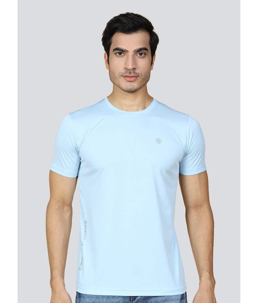     			Supersquad Polyester Regular Fit Solid Half Sleeves Men's T-Shirt - Light Blue ( Pack of 1 )