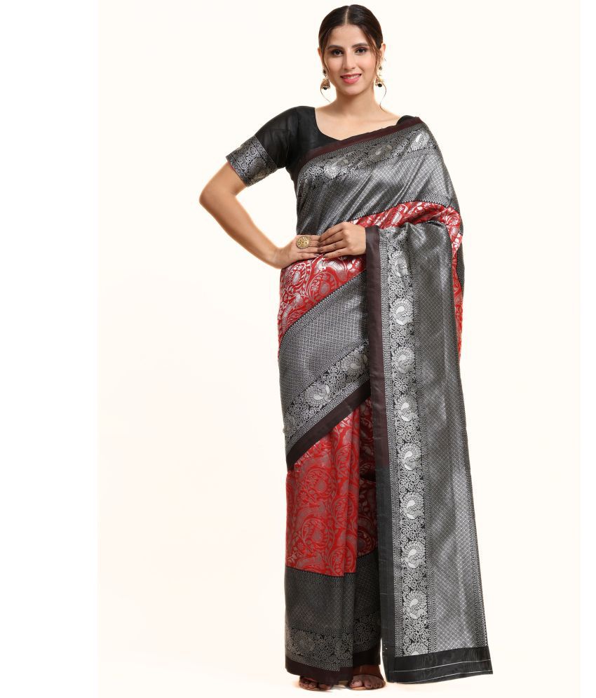     			Surat Textile Co Banarasi Silk Embellished Saree With Blouse Piece - Peach ( Pack of 1 )