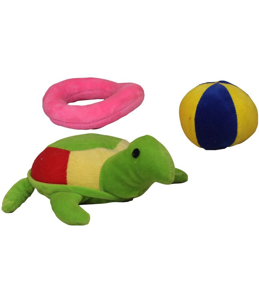     			Tickles Dog/Pet Toys Cute Tortoise with Ball and Ring Soft Stuffed Plush Animal Chew Toy