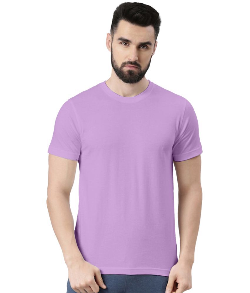     			Veirdo 100% Cotton Regular Fit Solid Half Sleeves Men's T-Shirt - Purple ( Pack of 1 )