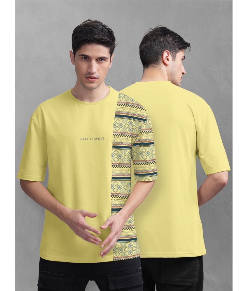     			BULLMER Pack of 1 Cotton Blend Oversized Fit Men's T-Shirt ( Yellow )