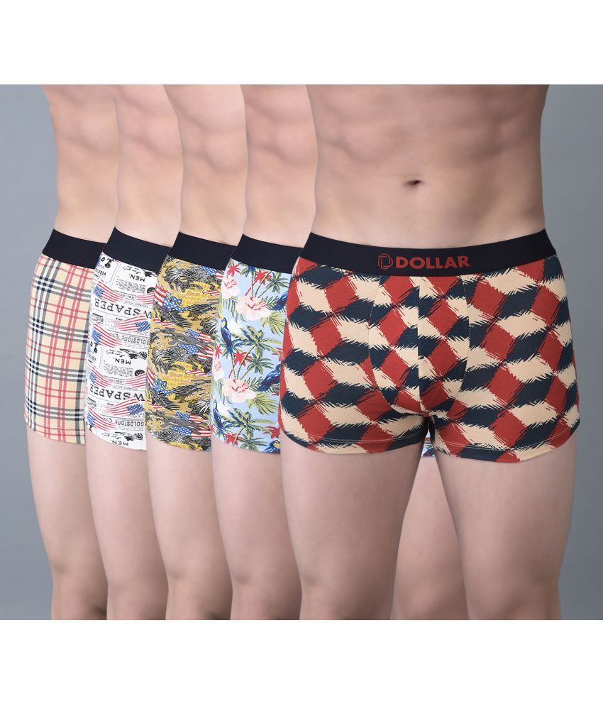     			Pack of 5 Dollar Bigboss Assorted Printed Cotton Blend Men Trunk