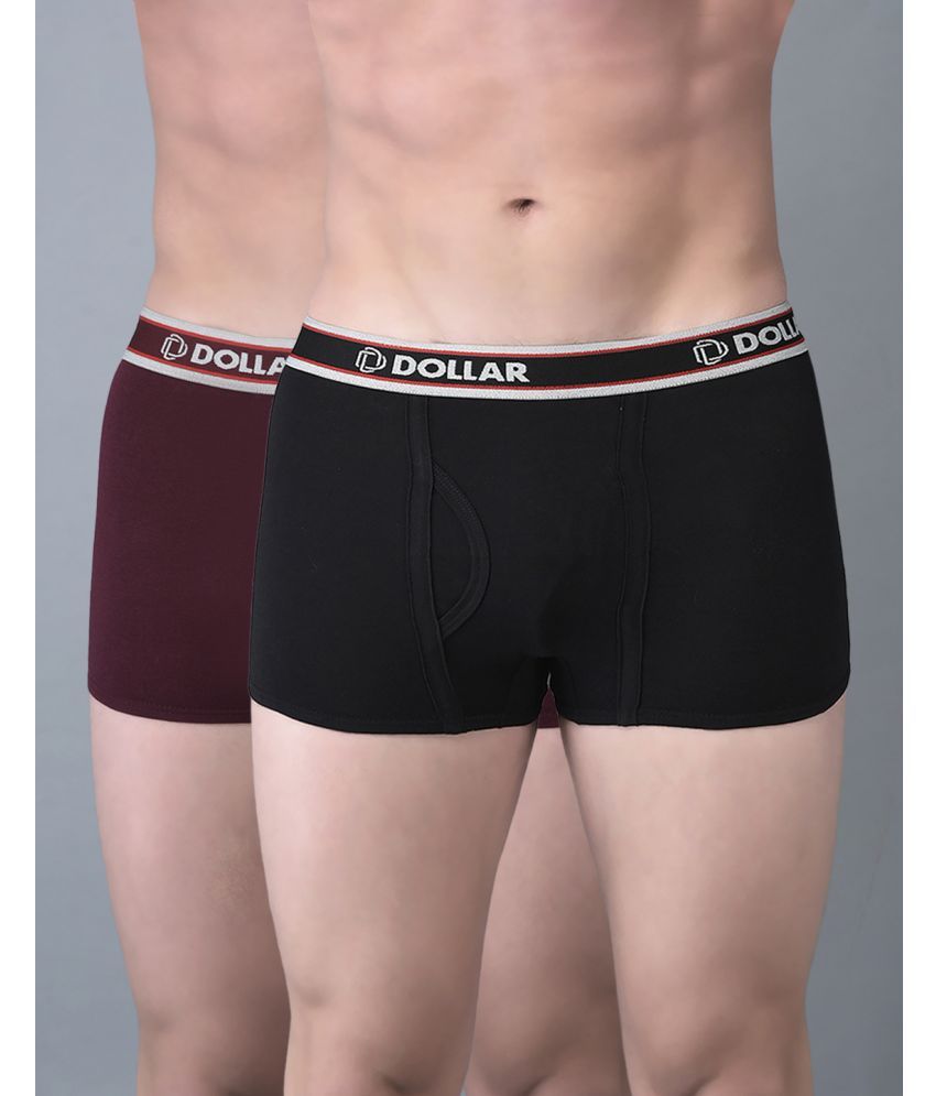     			Pack of 2 Dollar Bigboss Assorted Solid Cotton Blend Men Trunk