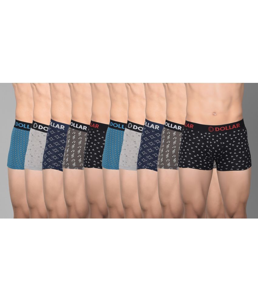     			Pack of 10 Dollar Bigboss Assorted Printed Cotton Blend Men Trunk