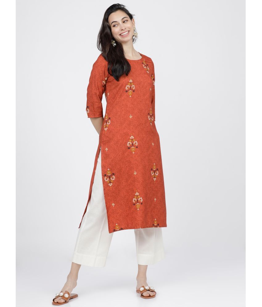     			Ketch Polyester Printed Straight Women's Kurti - Maroon ( Pack of 1 )