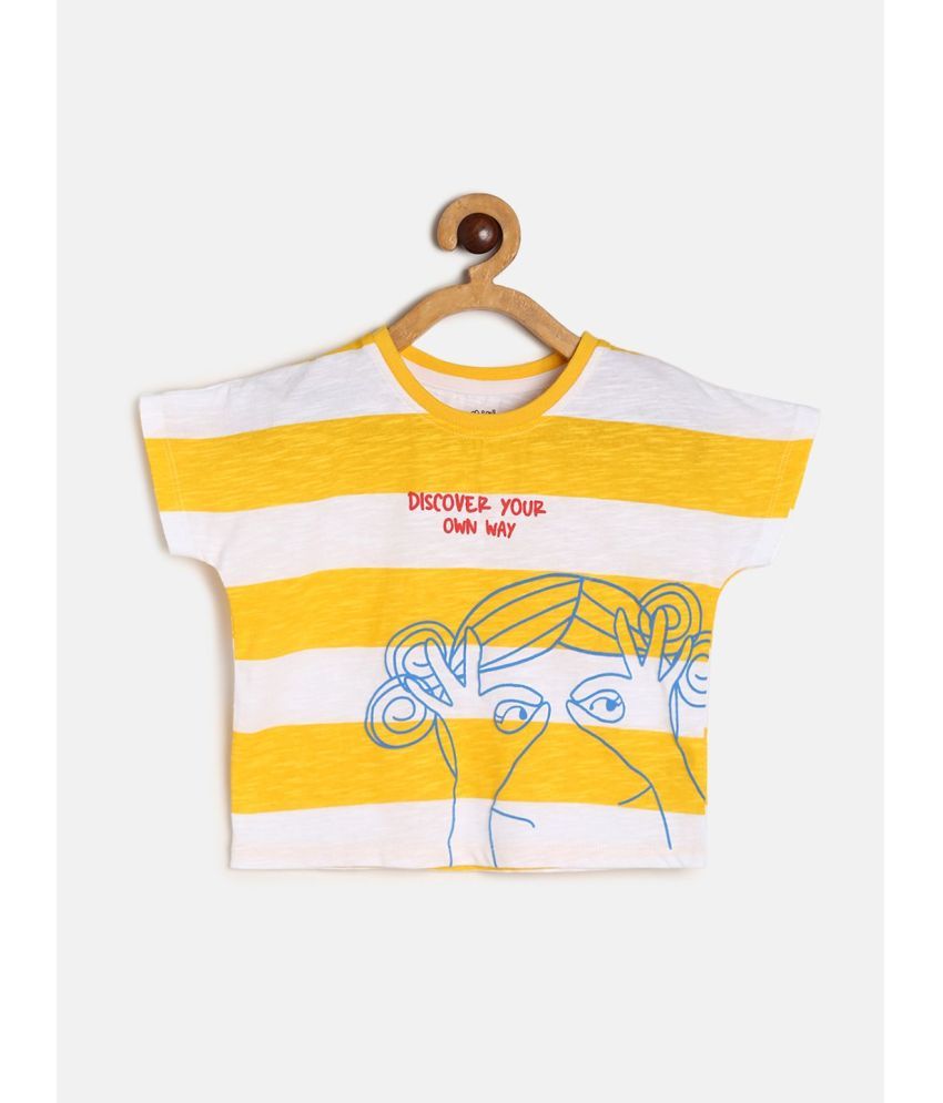     			MINI KLUB Yellow Cotton Girls Top ( Pack of 1 )