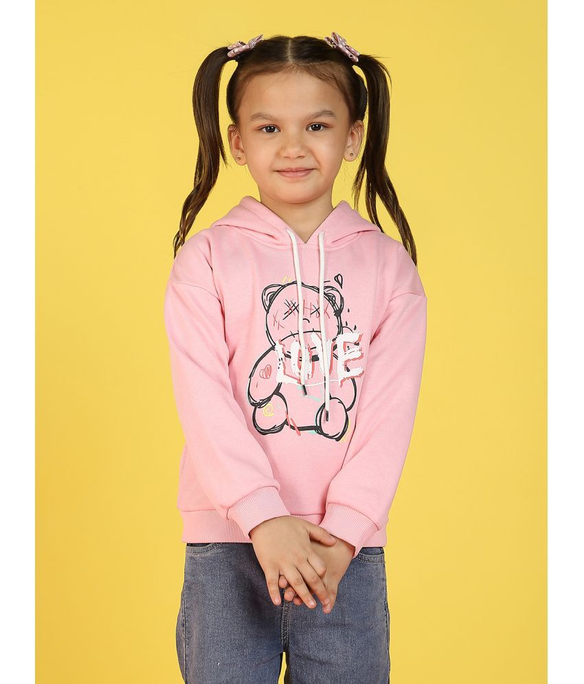     			Nauti Nati Girls Graphic Printed Hooded Antimicrobial Pullover