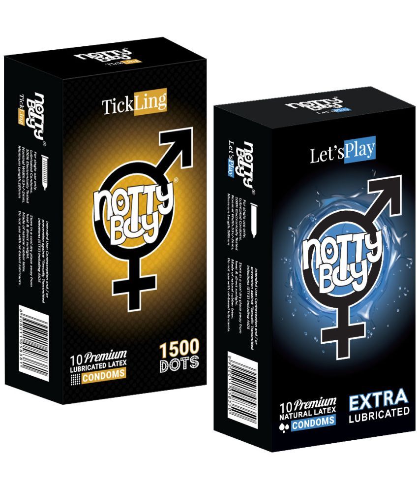     			NottyBoy 1500 Dots and Extra Lubricated Latex Condoms - 20 Units