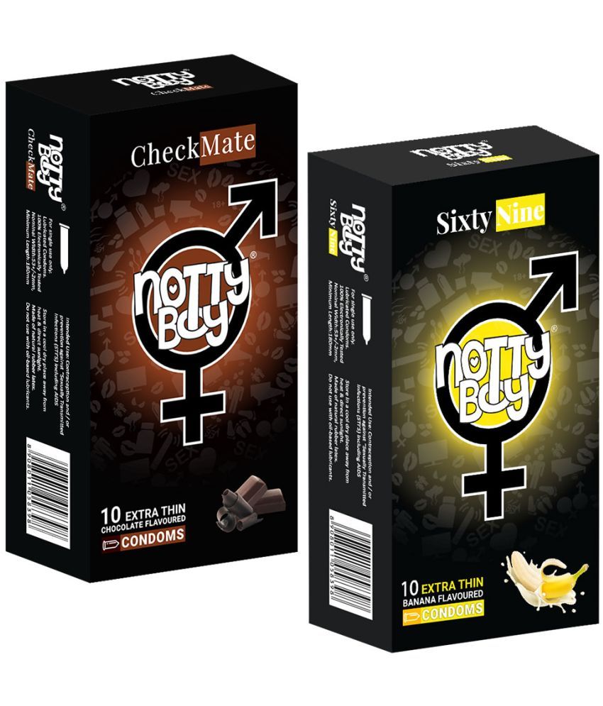     			NottyBoy Chocolate and Banana Flavoured Thin Condom -  20 Units