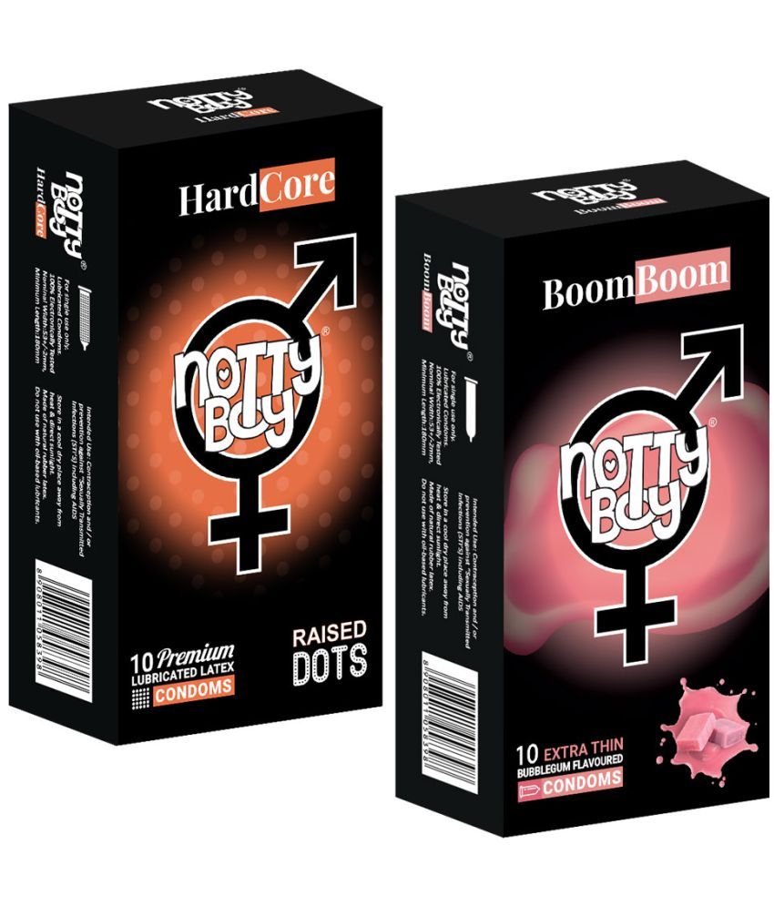     			NottyBoy Raised Dots and Bubblegum Flavoured Condom- 20 Units