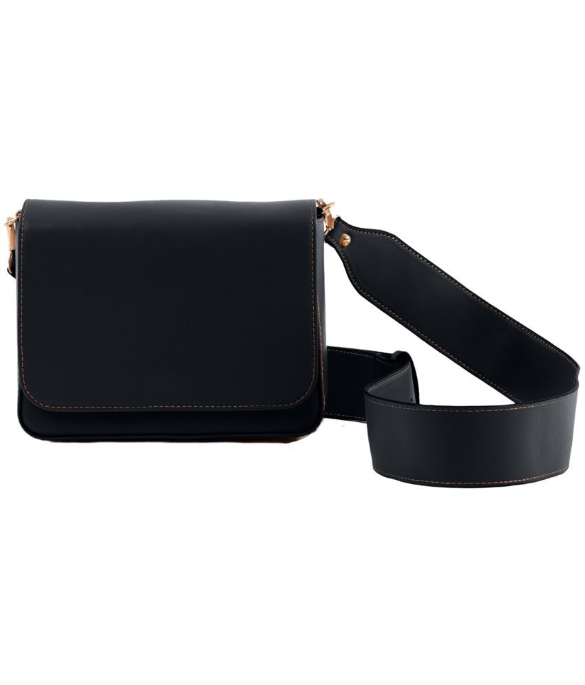     			The Gusto Black PU Sling Bag