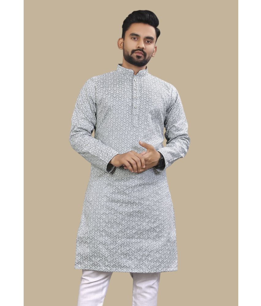     			YUG ART Grey Silk Men's Regular Kurta ( Pack of 1 )