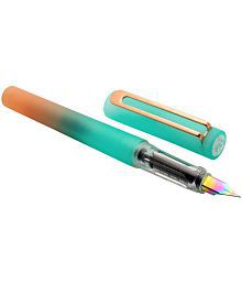 Srpc Yiren 6077 Dualtone Body Color Fountain Pens With Rose Gold Clip &amp; Rainbow Colored Extra Fine Nib