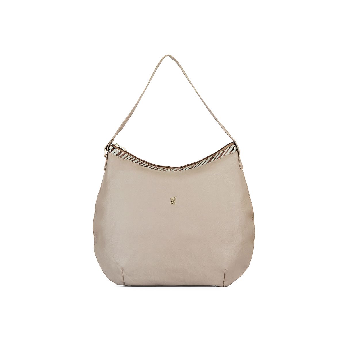     			Baggit Beige Faux Leather Hobo Bag