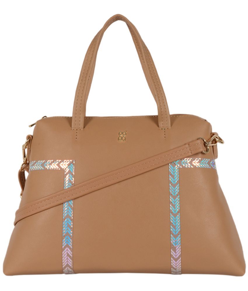     			Baggit Beige Faux Leather Tote Bag