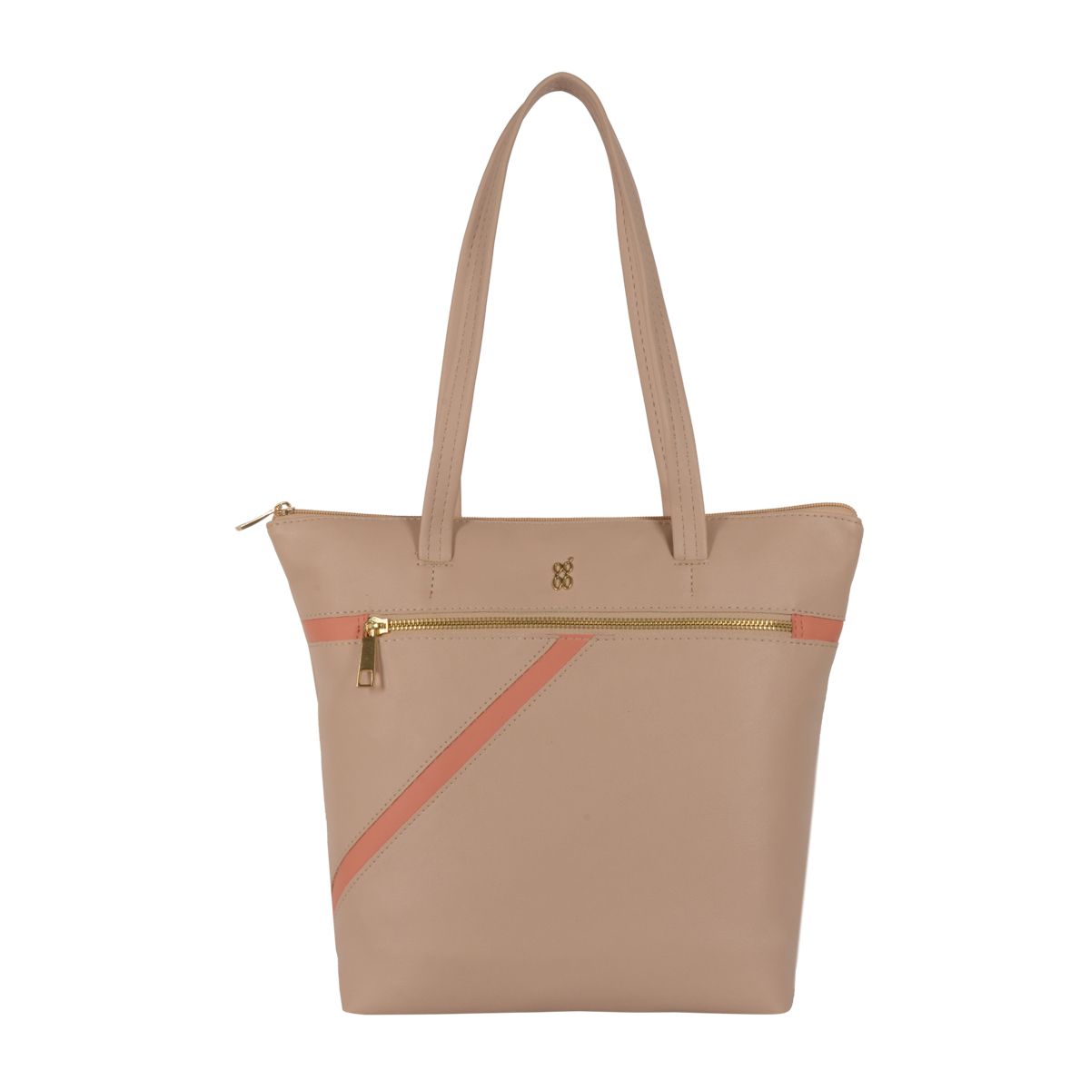     			Baggit Beige Faux Leather Tote Bag