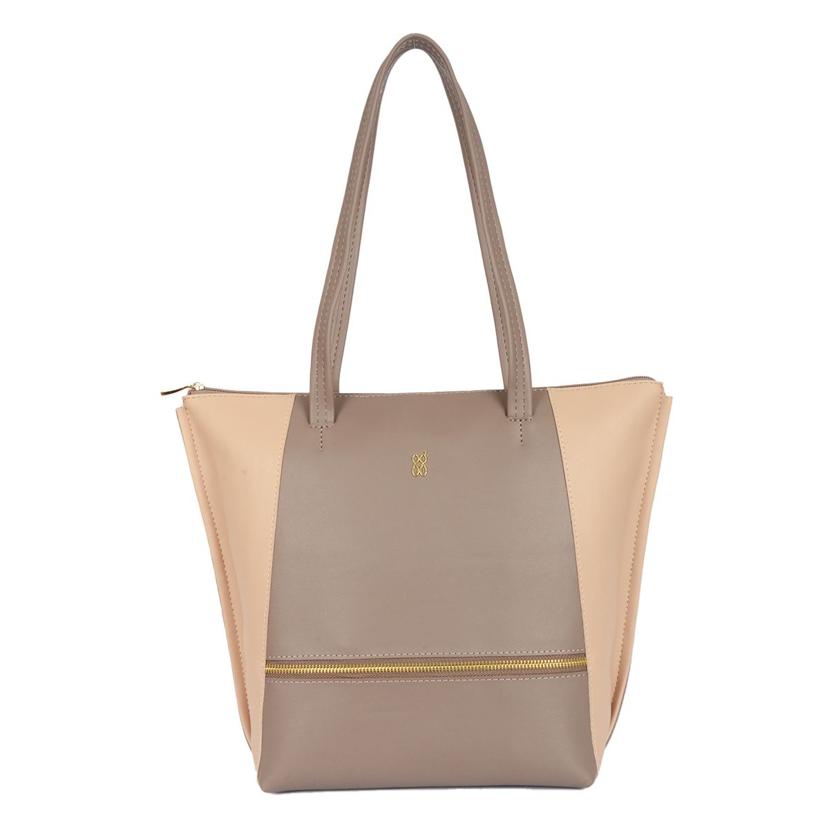     			Baggit Beige Faux Leather Tote Bag