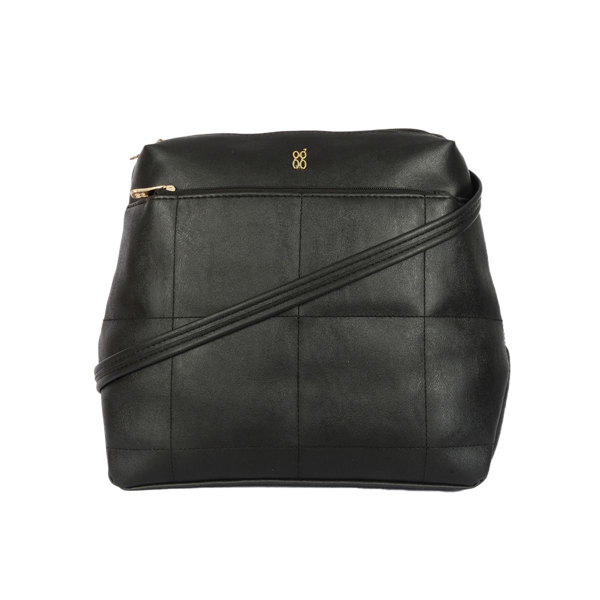     			Baggit Black Faux Leather Backpack