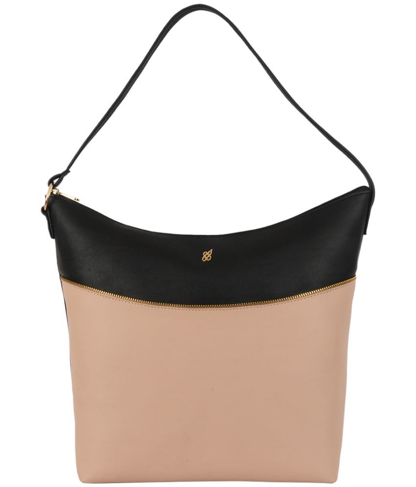     			Baggit Black Faux Leather Hobo Bag