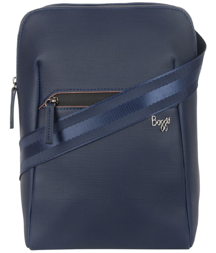     			Baggit Blue Faux Leather Shoulder Bag