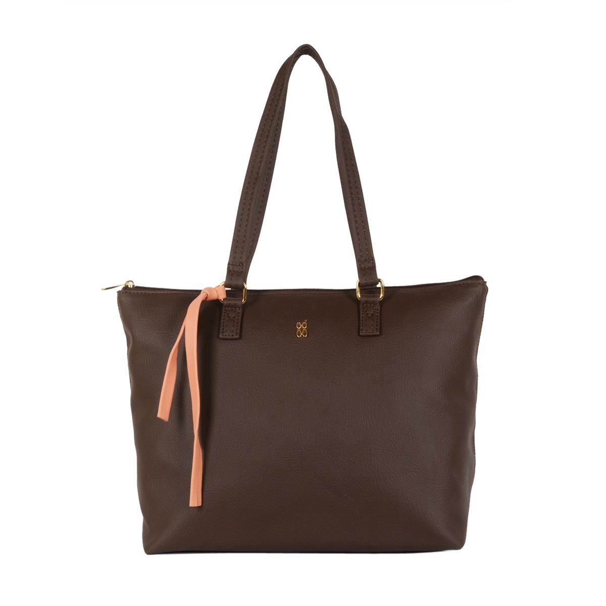     			Baggit Brown Faux Leather Tote Bag