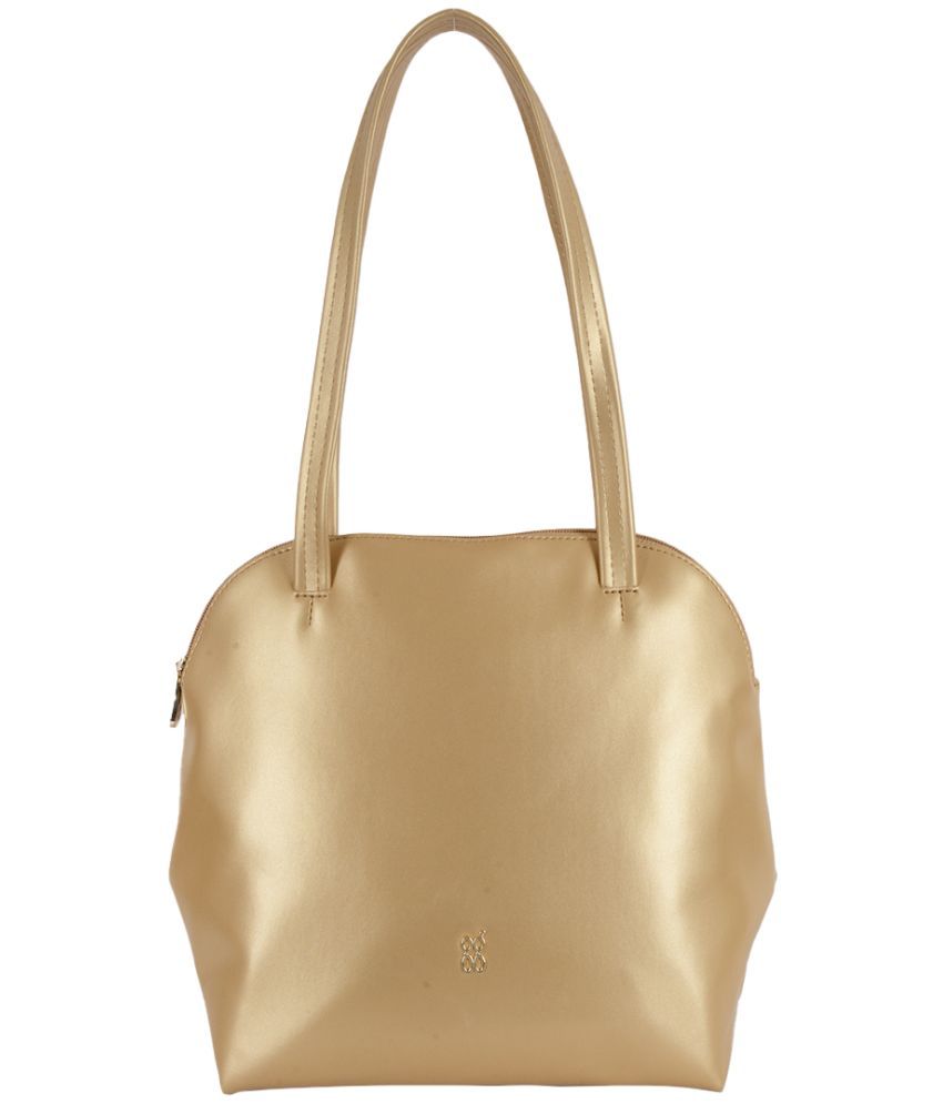     			Baggit Gold Faux Leather Shoulder Bag