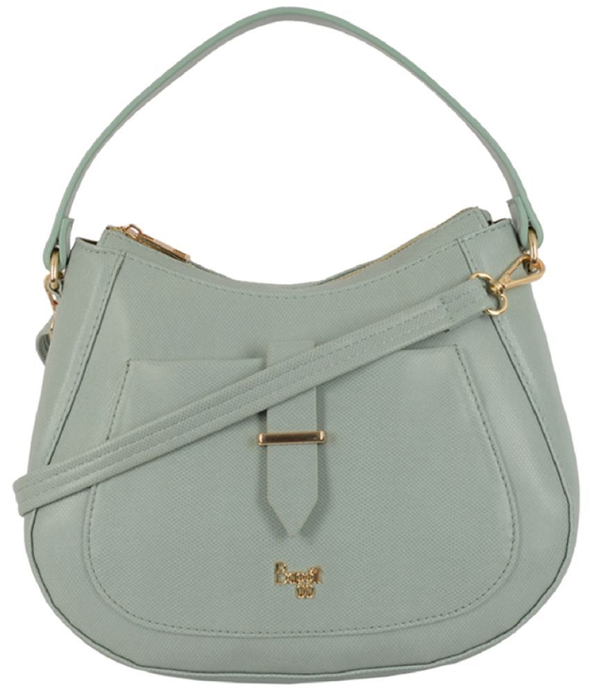     			Baggit Green Faux Leather Hobo Bag