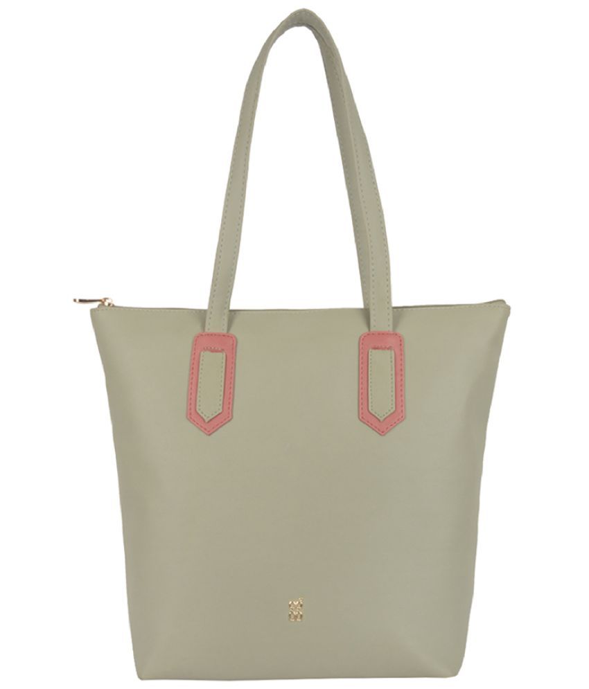     			Baggit Green Faux Leather Tote Bag