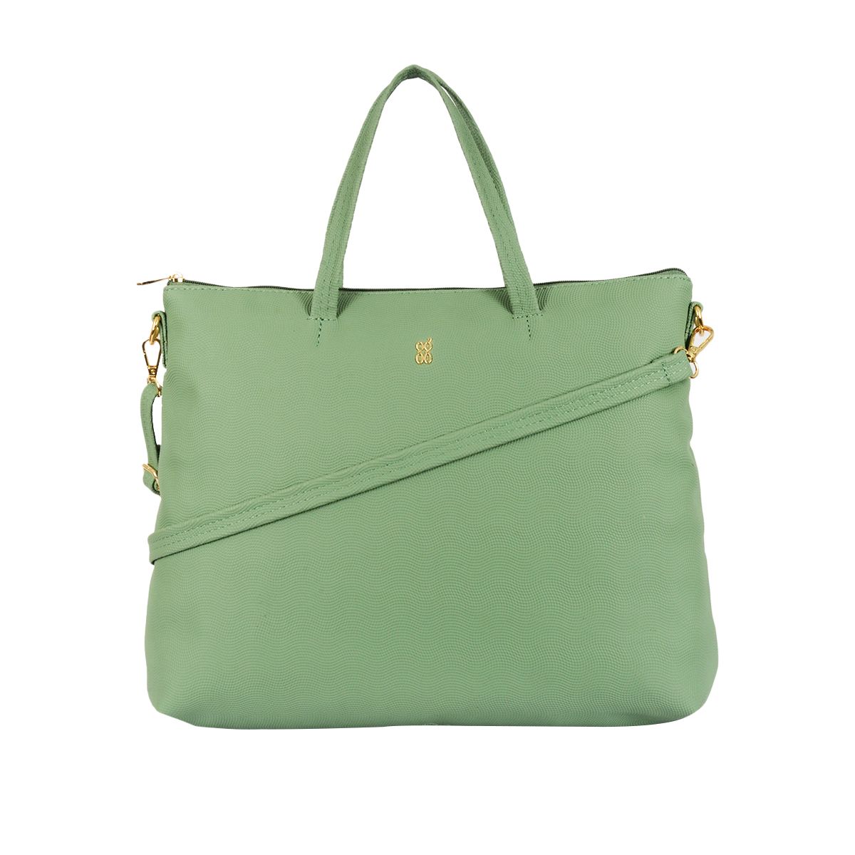     			Baggit Green Faux Leather Tote Bag