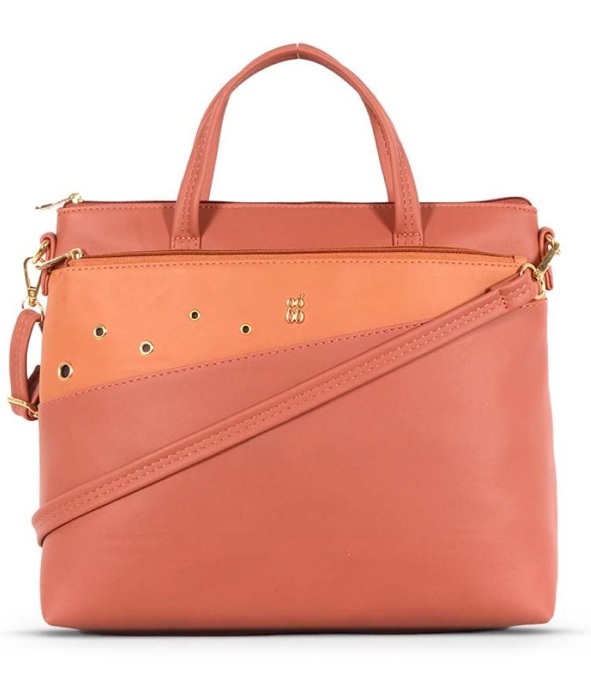     			Baggit Pink Faux Leather Satchel Bag