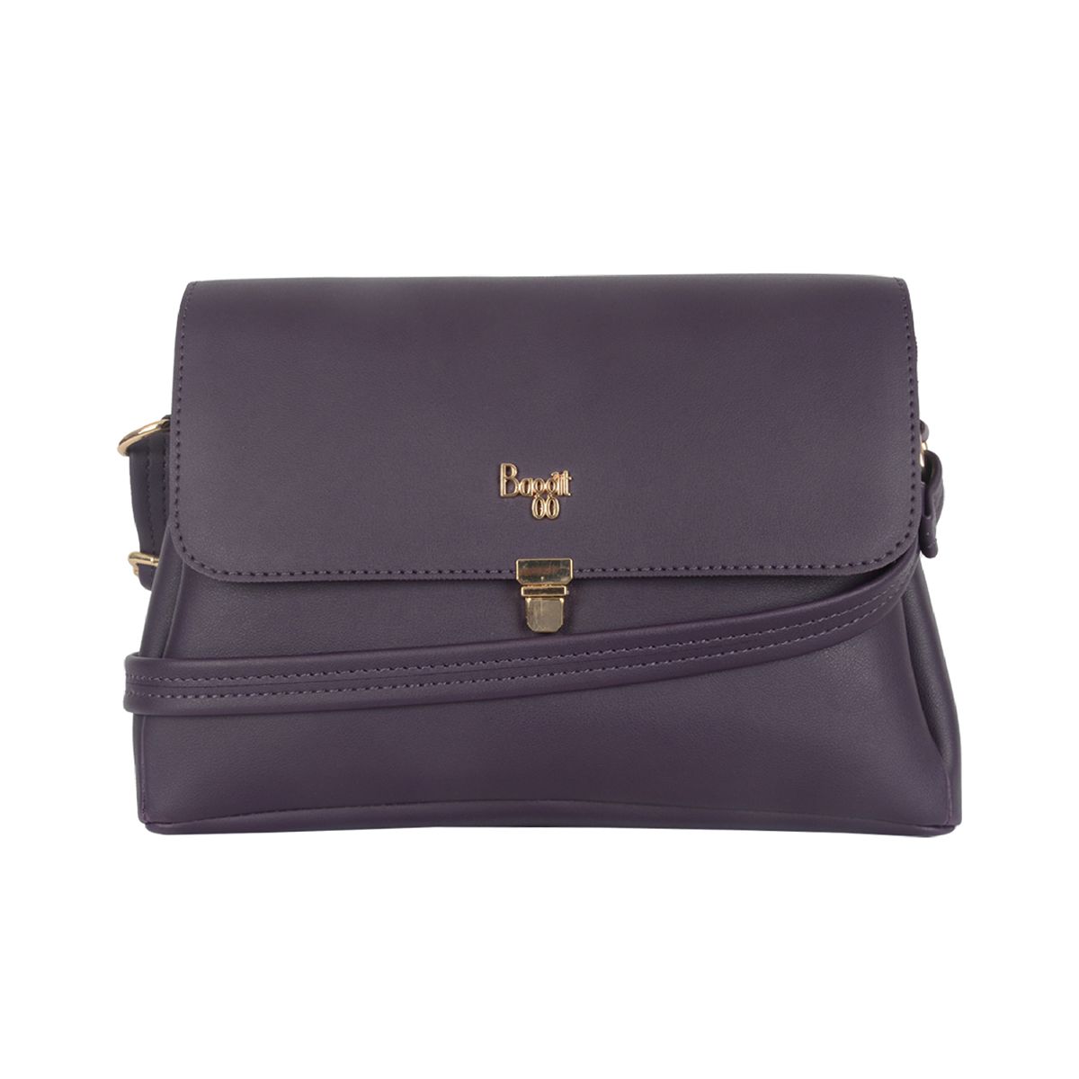     			Baggit Purple Faux Leather Backpack