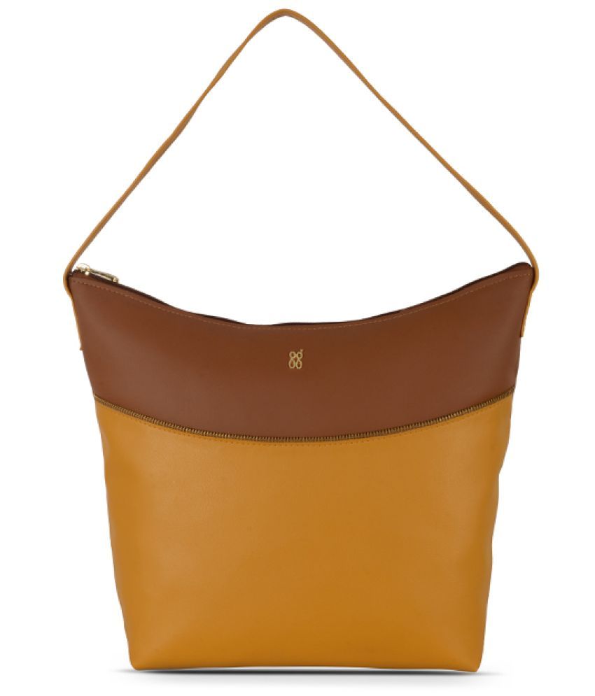     			Baggit Tan Faux Leather Hobo Bag