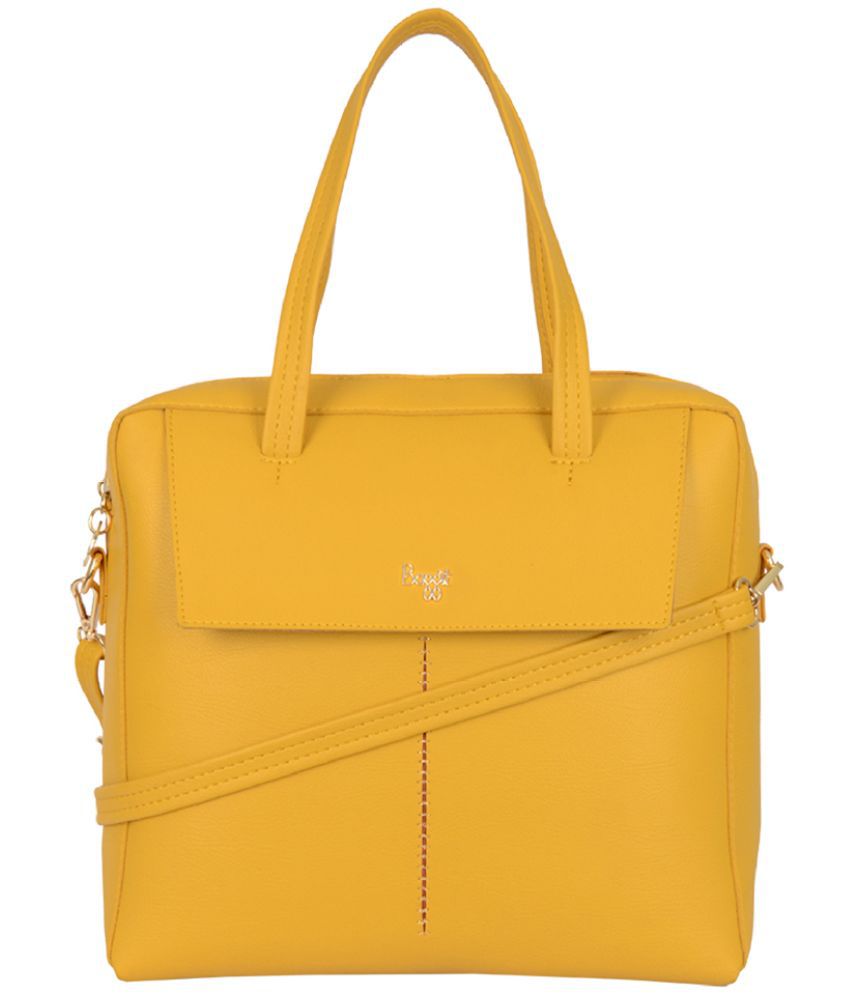     			Baggit Yellow Faux Leather Shoulder Bag