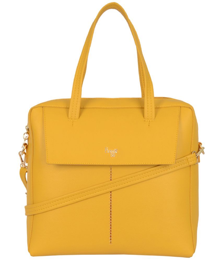     			Baggit Yellow Faux Leather Shoulder Bag