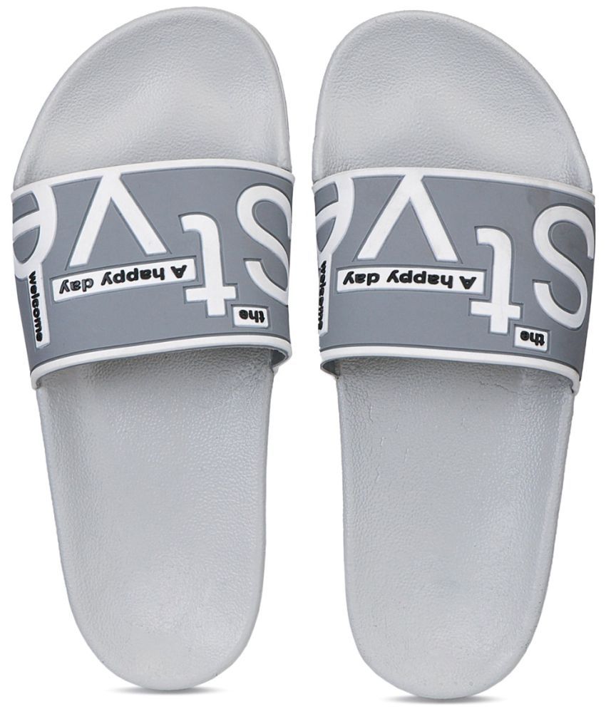     			Bersache Grey Men's Slide Flip Flop