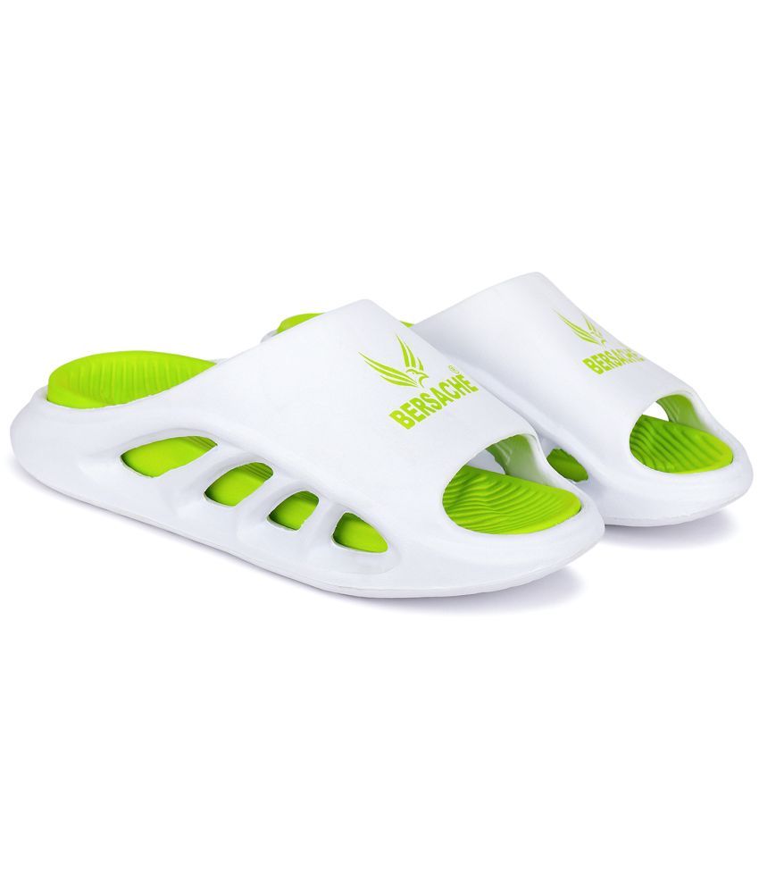     			Bersache White Men's Slide Flip Flop