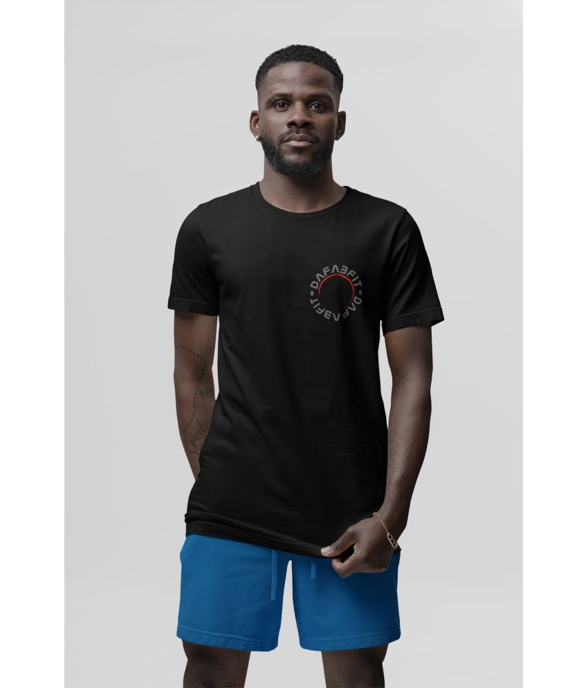     			DAFABFIT Cotton Regular Fit Printed Half Sleeves Men's T-Shirt - Black ( Pack of 1 )