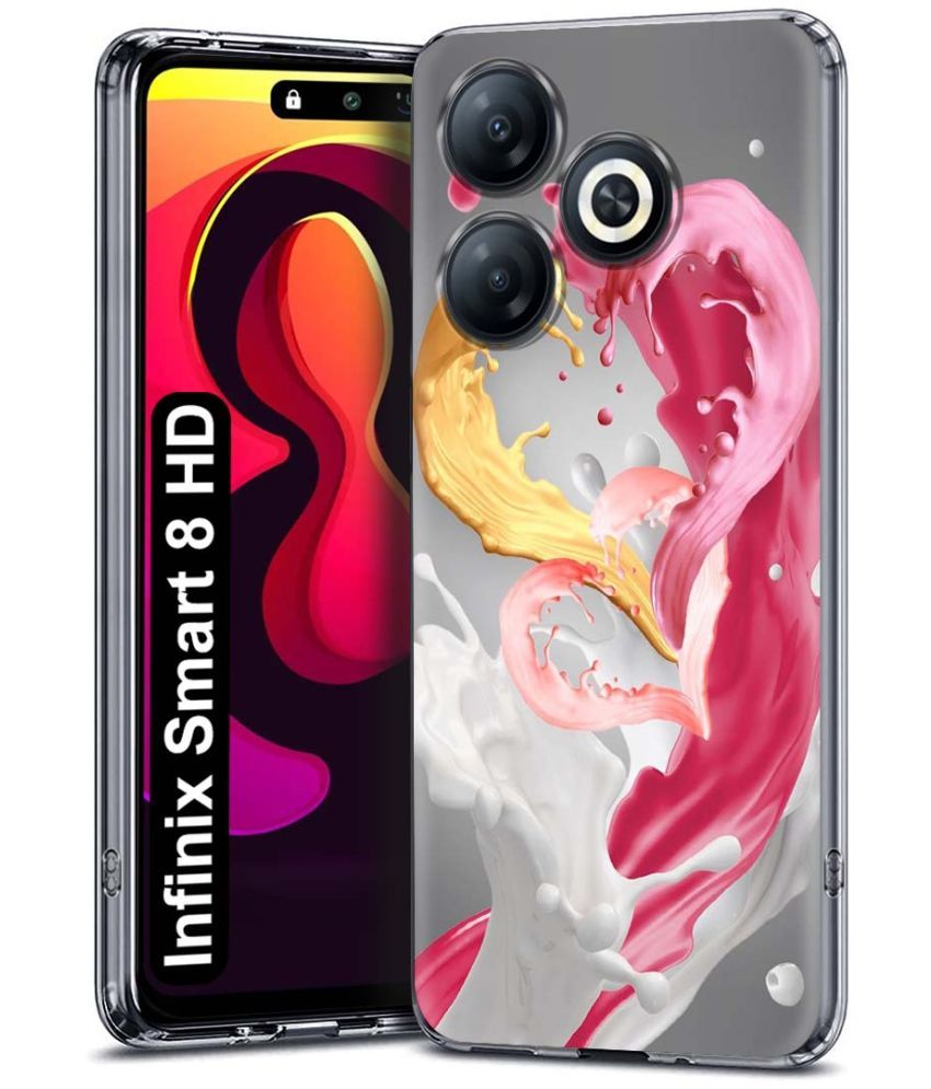     			Fashionury Multicolor Printed Back Cover Silicon Compatible For Infinix Smart 8 HD ( Pack of 1 )