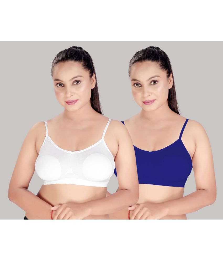     			HAYA Multicolor Polyester Non Padded Women's Cami bra ( Pack of 2 )