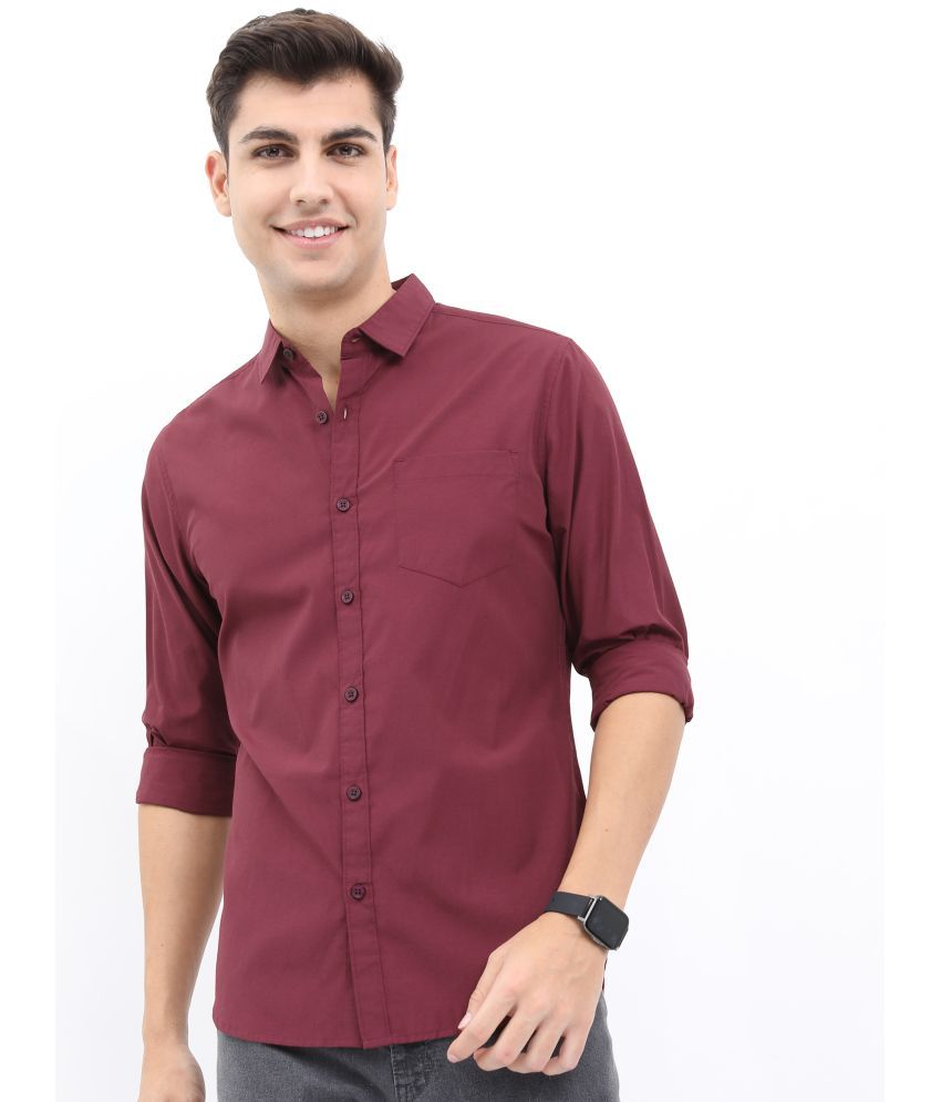     			Ketch Cotton Blend Slim Fit Solids Full Sleeves Men's Casual Shirt - Maroon ( Pack of 1 )