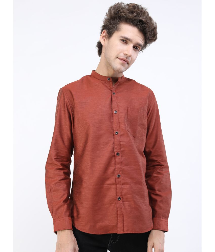     			Ketch Polyester Slim Fit Solids Full Sleeves Men's Casual Shirt - Rust ( Pack of 1 )