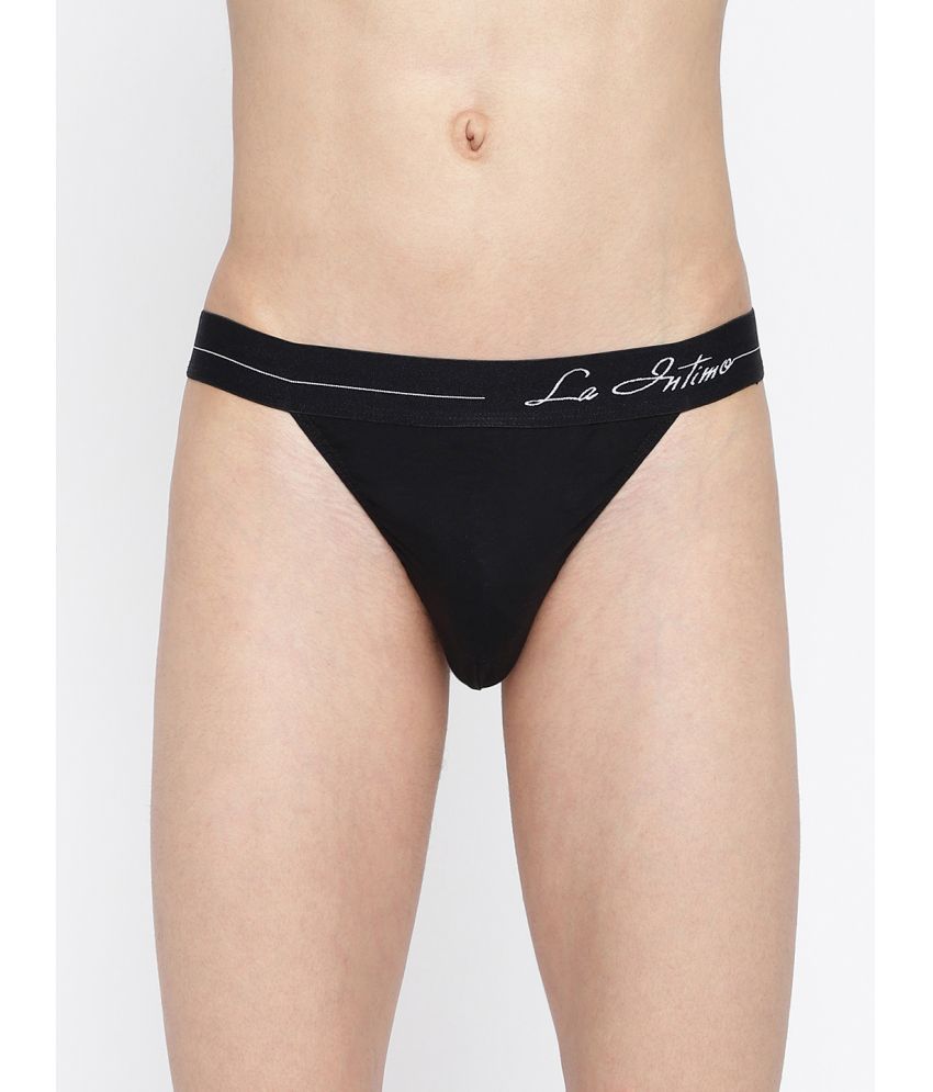     			La Intimo Pack of 1 Cotton Bikini For Men's ( Black )