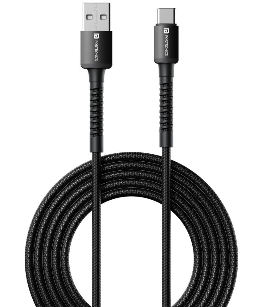     			Portronics Black 3A Type C Cable 2 Meters