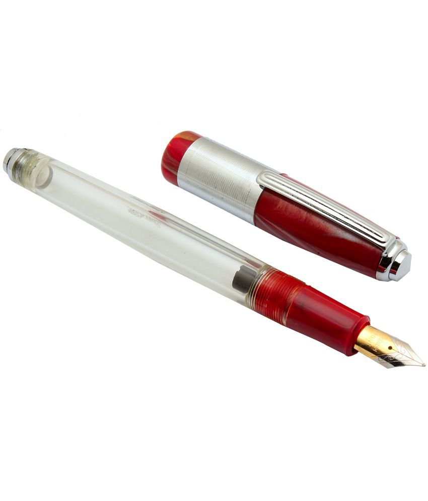     			Srpc Oliver 71 HT Red Demonstrator Eyedropper Fountain Pen With Medium Nib & Chrome Trims