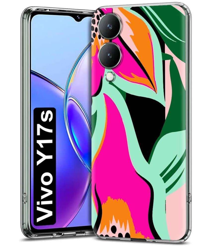     			Fashionury Multicolor Printed Back Cover Silicon Compatible For Vivo Y17s 4G ( Pack of 1 )