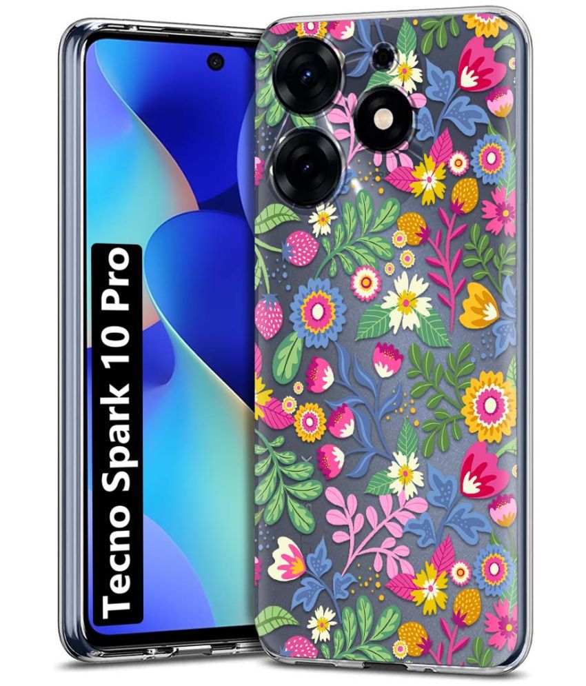     			Fashionury Multicolor Printed Back Cover Silicon Compatible For Tecno Spark 10 Pro ( Pack of 1 )