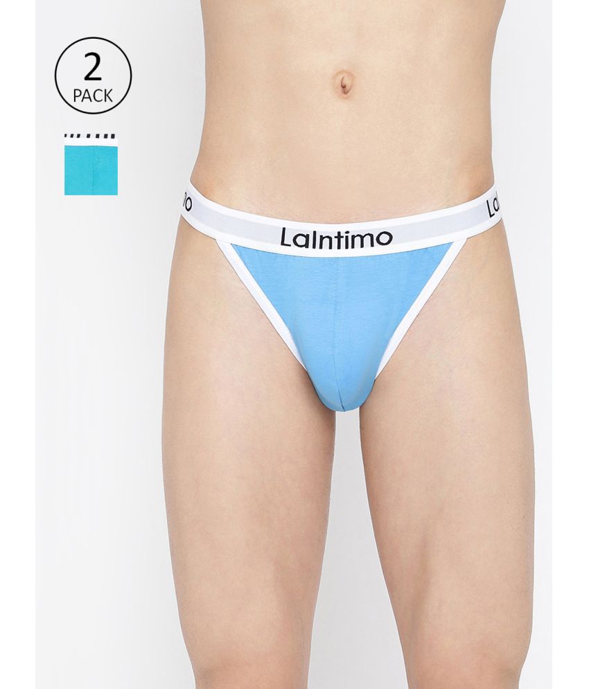    			La Intimo Multicolor Cotton Men's Bikini ( Pack of 2 )