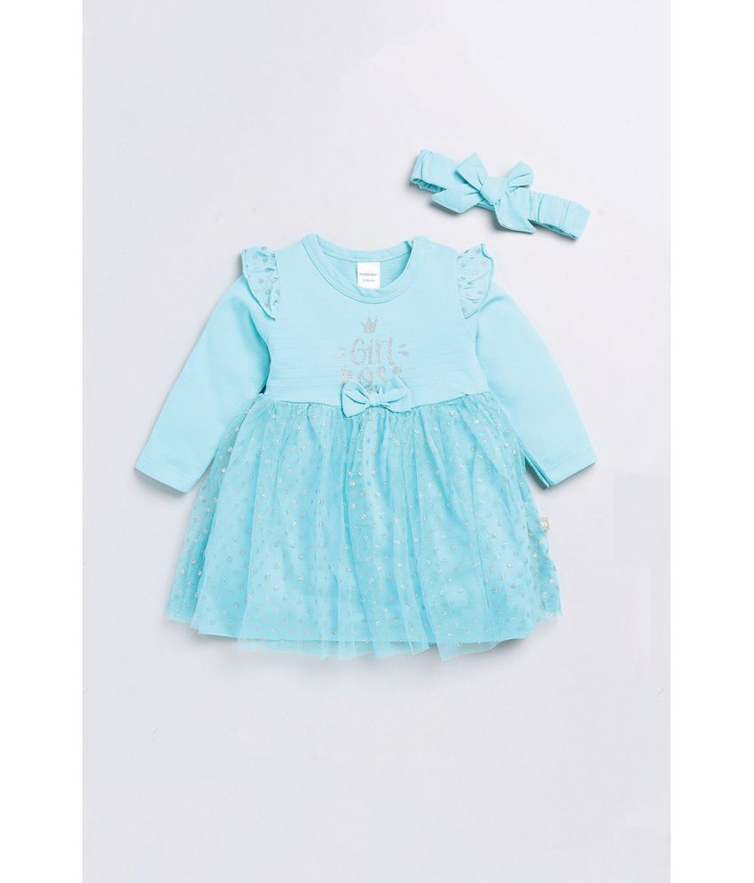     			Mom's Love Sea Green Polyester Blend Baby Girl Frock ( Pack of 1 )