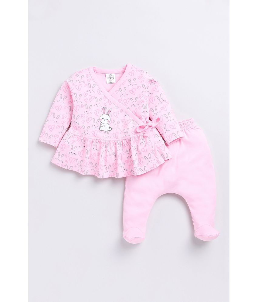     			TINYO Pink Cotton Baby Boy T-Shirt & Pyjama Set ( Pack of 1 )